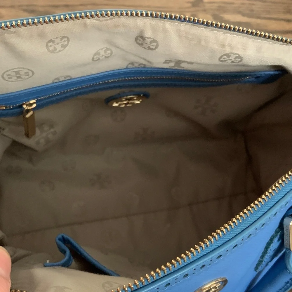 LAST CHANCE! Tory Burch Blue Leather Robinson Spectator Satchel Handbag